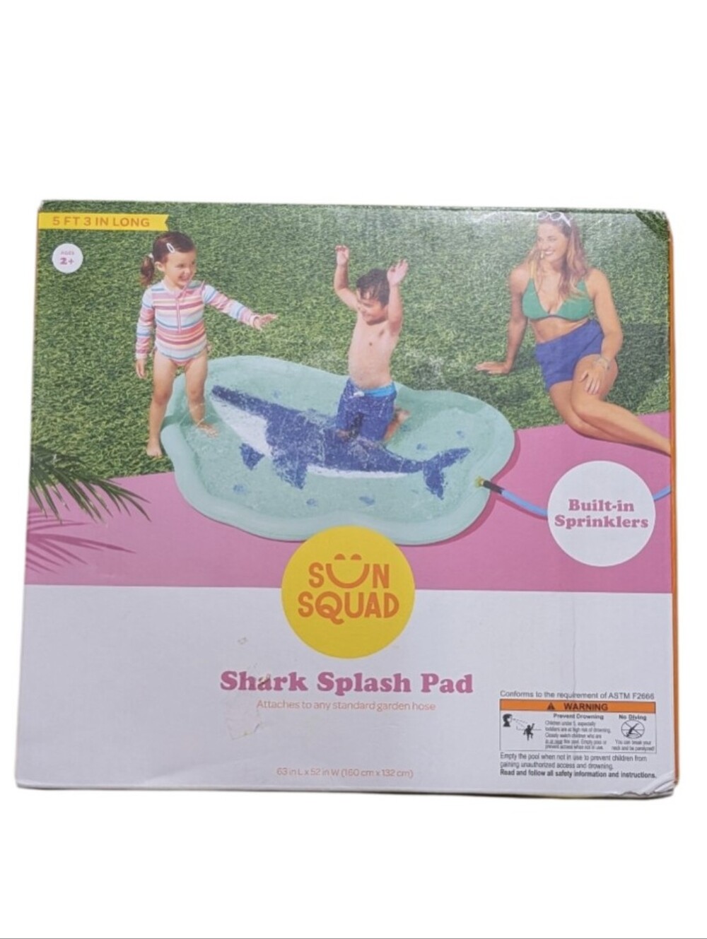 Sun Squad Shark Splash Pad for Kids - Blue